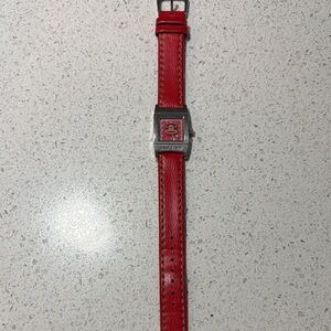 Paul Frank Red Strap Watch with Silver Accents